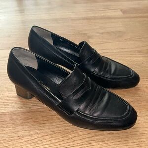 Robert Clergerie black heeled loafer size 39 (8 equivalent)
